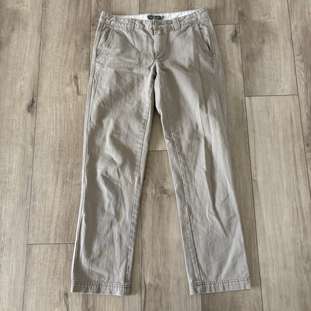 LL Bean Signature Slim Straight Fit Jeans 30x30 Beige Denim Stretch